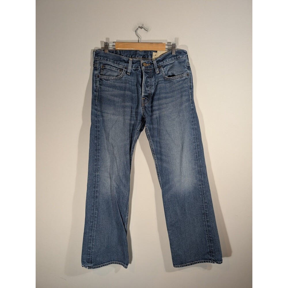 Vintage Hollister Y2K Mens Hermosa Low Rise Bootcut Blue Jeans Sz 32x30 Grunge
